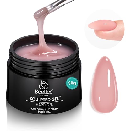 Beetles Hard Gel for Nails 9 in 1 Rose Dusk 1 oz Pink Builder Nail Gel for Nail Extension and Sculpting High Hardness for Salon Professionals UV & LED Lamp Needed