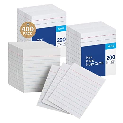 1InTheOffice Ruled Mini Index Cards 3 x 2.5, White Small Index Cards 2x3 , 400/Pack