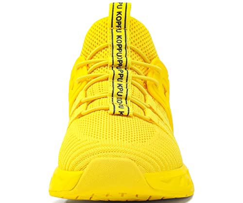 Koppu Boys Girls Shoes Non-Slip Tennis Shoes Fashion Lightweight Breathable Kids Sneakers For Little Kids/Big Kids(Yellow 10) #TOP2