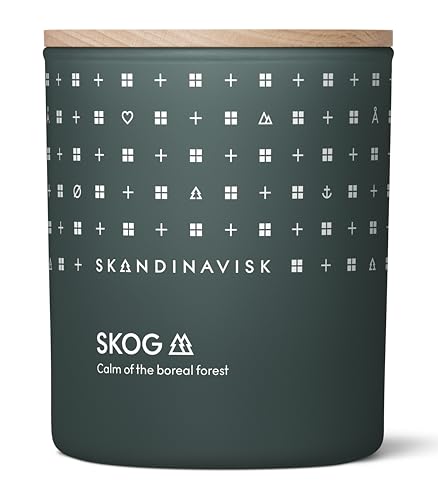 Skandinavisk SKOG Candela Profumata Foresta Note Fragranze: Aghi di Pino e Coni di Abete, Linfa di Betulla e Mughetto 200 gr