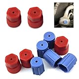 ijuicy 10 PCS Car A/C Valve Core Caps, R134a Air Conditioning Service Port Caps, ABS Plastic Air Conditioning System Seal Kit, 13mm & 16mm (Blue & Red)