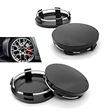 sdidzad 4 PCS Car Wheel Center Caps, Smooth Center Wheel Hub Cover, 2.36In OD & 2.2In ID Snap-in Auto Tire Exterior Upgrade Replacement, Universal for Most Cars, SUVs (Black)