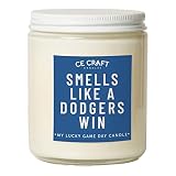 Smells Like a Dodgers Win Candle – Sugar Cookie Scented Soy Wax Candle – Baseball Fan Gift – Game Day Home Fragrance – Clean Burning Sports Candle