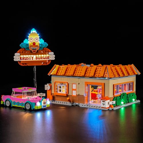 GEAMENT Jeu De Lumières Compatible avec Lego The Simpsons : Krusty Burger Icons 10352 (Modèle de Bloc Non Inclus)