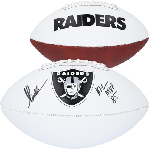 Marcus Allen Los Angeles Raiders Autographed Franklin Panel Football with "MVP 85" Inscription - Autographed Footballs
