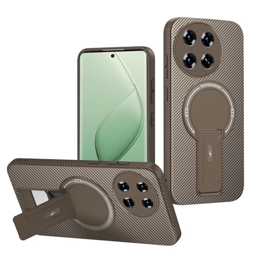 Jiajihua Case Compatible with Tecno Spark 30 Pro 4G / KL7 Camera Protection Magnetic Kickstand Bracket 2 in 1【TPU+PC】 Drop Shockproof Brown