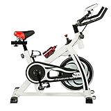 Bicicleta de ciclismo indoor Bicicletas Estáticas Estacionarias Bicicleta spinning entrenador profesional para gimnasio Home Cardio Workout con resistencia ajustable alta capacidad peso,Blanco