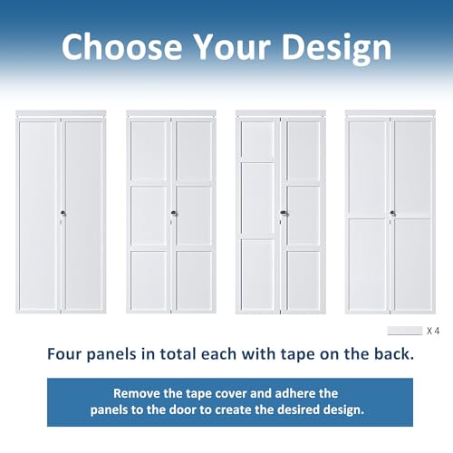 Puertas plegables para despensa/clóset, 24" x 80" con núcleo sólido y kit de herrajes, interior, superficie pintable e impermeable, fácil instalación miniatura 5