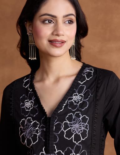 Image of Amazon Brand - Myx Women's Pure Cotton Embroidered Short Kurti | Tunic | Short Kurta (Available in Plus Sizes)