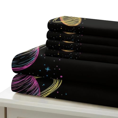 Housse de couette 3D chat néon super king microfibre douce - 7