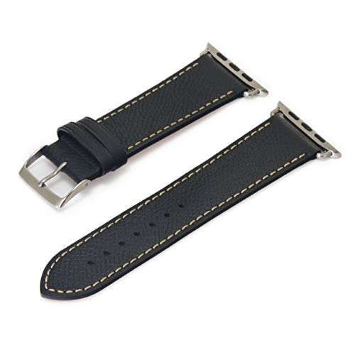 compatible with Apple Watch アップルウォッチ用 バンド ベルト 牛革フラットベルト クロカラント KUROCURRANT 44mm 45mm 46mm 49mm用 Series11/10/9/8/7/6/5/4/3/2/1/SE