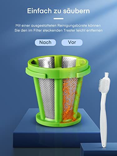 Foto von HOUSNAT Entsafter Slow Juicer mit leisem Motor Umkehrfunktion und 2 Filtern