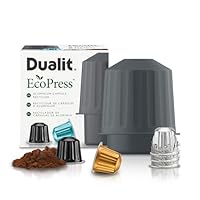 Dualit EcoPress Aluminium Coffee Capsule Recycling Tool Nespresso Compatible Recycler - Premium Eco Friendly Tool Nespresso Capsules & Coffee Grounds.