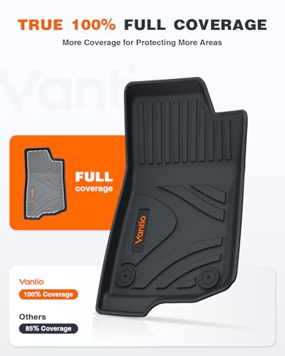 Image of Floor Mats for Jeep Gladiator JT 2026 2025 2024 2023 2022 2021 2020, Custom Fit TPE All Weather Floor Liners, Heavy Duty Waterproof Anti-Slip Car Mats for Off-Road Mud Snow Protection