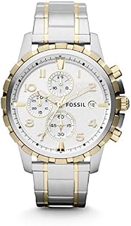 Fossil Men's Dean Quartz Two-Tone Stainless Steel Chronograph Watch Silver, Gold (Model: FS4795)