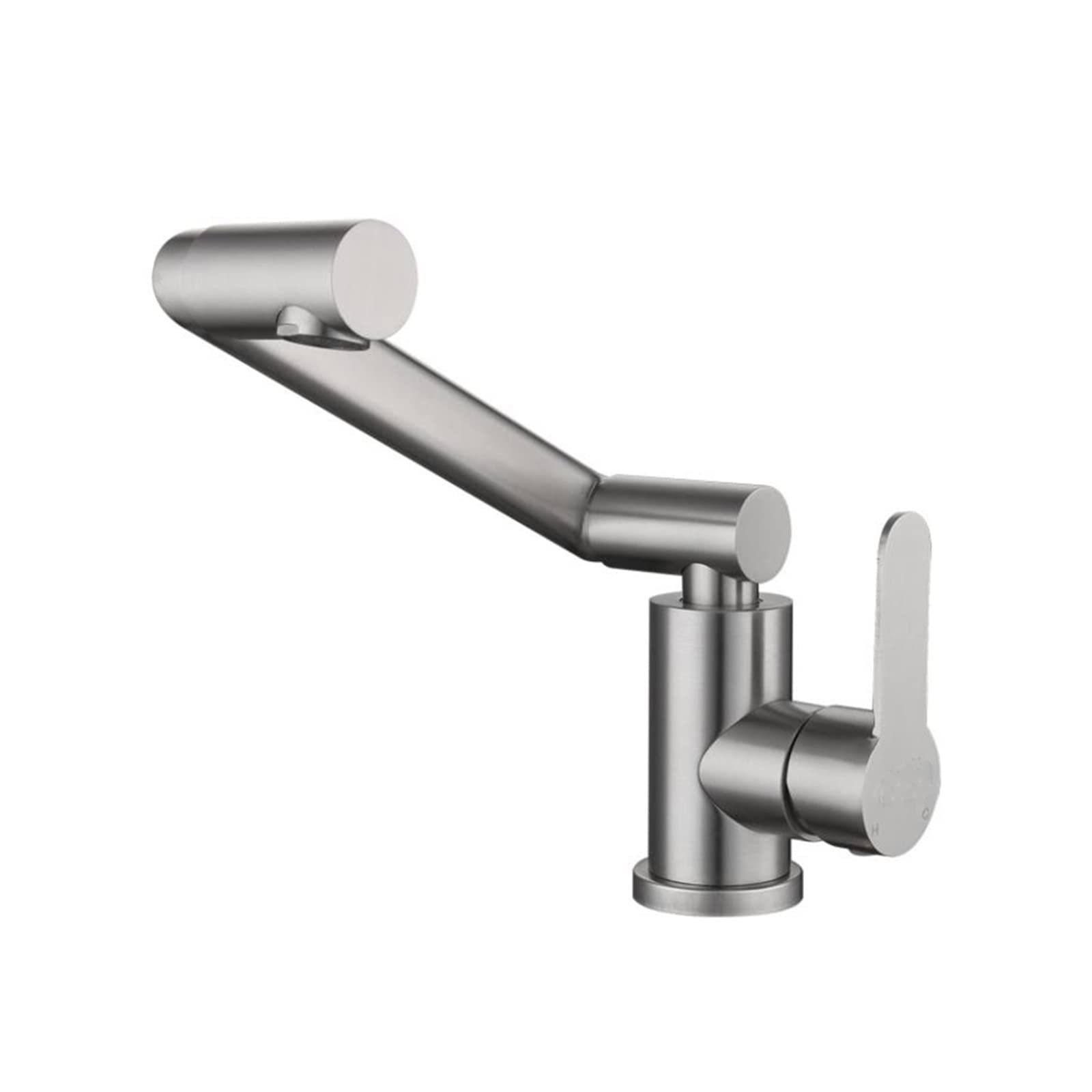 Robinet de cuisine mélangeur en acier inoxydable 304 durable pour pose sur pont