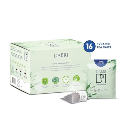 Image of Dabri Sleep Easy Wellness Tea 16 Dip Tea Bags|Pure Herbal Blend with Natural Taste|Antioxidant-Rich|Cognitive support|Detoxifies body|Releases anxiety