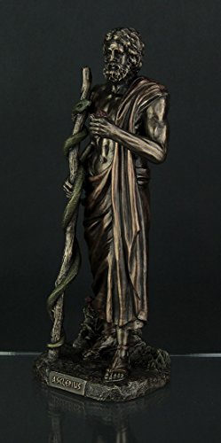 Estatua de Bronce Asclepio Dios Griego de la Medicina miniatura 2