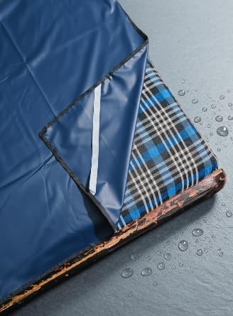 Image of Waterproof Mattress Protector, Blue, Liquid Resistant Cover Double Bed Sheet /Bed Protecting Mat 75x72 Inch