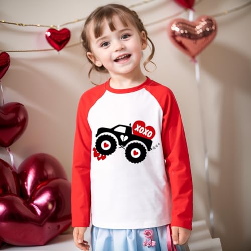 Boys Valentines Shirt Kids Toddler Girls Love Hearts T-Shirt Tops Outfit Clothes 2-7 Years2