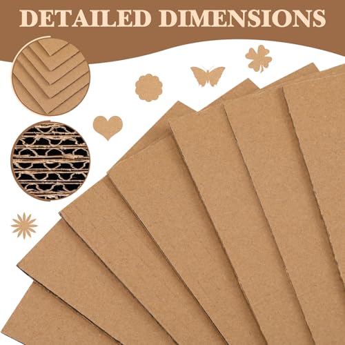 Image of 50 Pack Corrugated Cardboard Sheets Flat Hard Cardboard Inserts Back to School Classroom Supplies Flat Squares Separators for Shipping, Mailing, Packing, Art Projects, DIY Crafts(8 x 5 Inch,Brown)