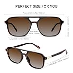 Retro Aviator Sunglasses for Women Men:Polarized Trendy Rectangle Womens Mens Shades Sun Glasses - Image 5