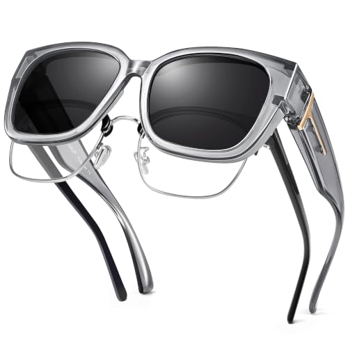 Image of URUMQI Polarized Sunglasses Fit Over Glasses Women Men UV400 Trendy Shades