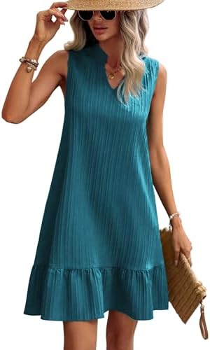 Zeagoo Zomerjurk voor dames, V-hals, korte mouwen, strand, bloemenpatroon, jurk met zakken, ruches, mouwen, wikkeljurk, S-XXL, rode bloemetjes, XL
