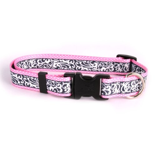 Yellow Dog Design Chantilly Pink Break Away Cat Collar, One Size Fits All