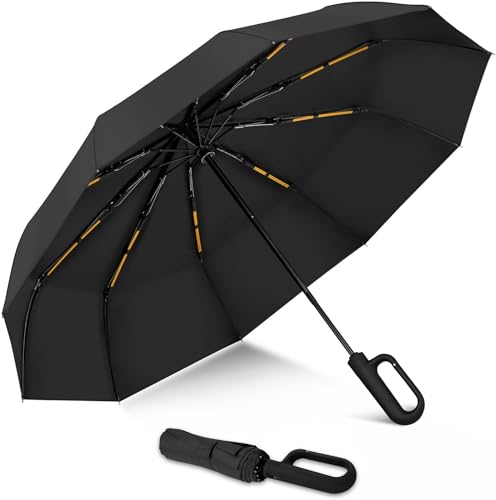 Image of Umbrella, Mini Folding Windproof & Compact UV Umbrella for Sun Protection Rain Windproof Strong Large 3 Fold for Women Handbags,3 Fold for Men Women, Stylish & Compact