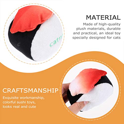 ULTECHNOVO 3Pcs Gato Catnip Brinquedos De Pelúcia Sushi Gato Mastigar Brinquedo Mordida-Resistente M