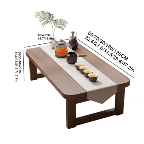 Table basse pliante 120 x 48 cm meuble en bois massif compact