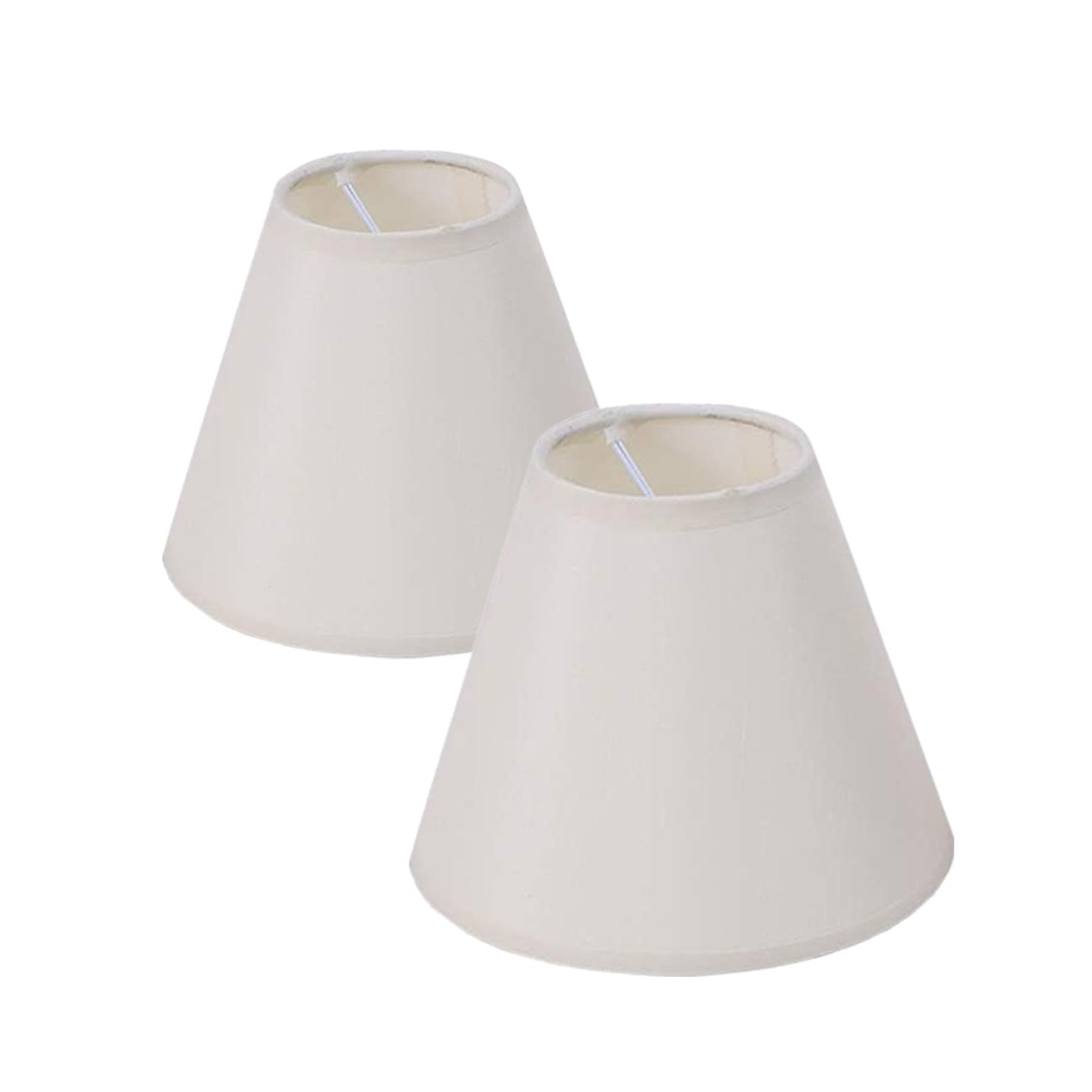 Modern Small Lamp Shade Set of 2 for Candelabra Bulbs Linen Lampshade for Table Chandelier Wall Lamp Floor Lamps Chandelier (White)