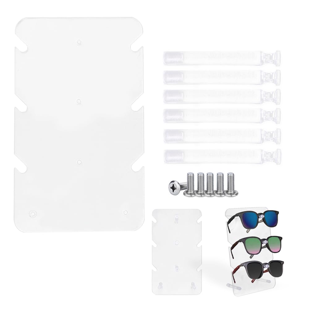 SOUJOY 2 stuks acryl zonnebril organizer, 6 sleuven doorzichtige bril opbergkoffer, stapelbare brillen display lade voor zonnebril, mode oogslijtage, beschermende bril