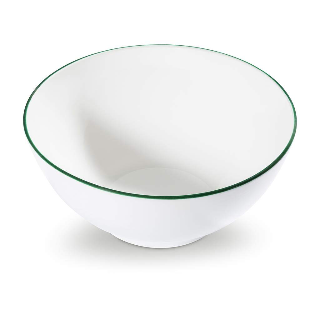 GMUNDNER KERAMIK Insalatiera Ciotola Ceramica, Diametro: 23 cm, Bordo Verde, Realizzata a Mano in Austria