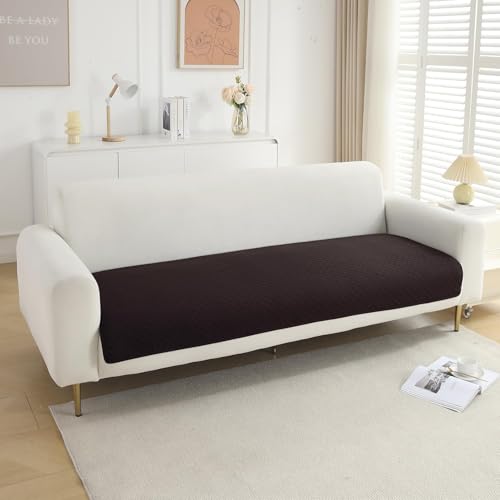 Image of HOKIPO Quilted 2 Seater Sofa Cover Seat Mat, Dark Brown (NEW-IN-720-DBR)