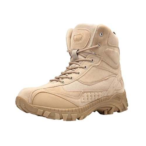 Image of Kervaky Men's military tactical boots outdoor boots work boots desert boots hard wearing boots hiking boots combat boots light boots-black-39