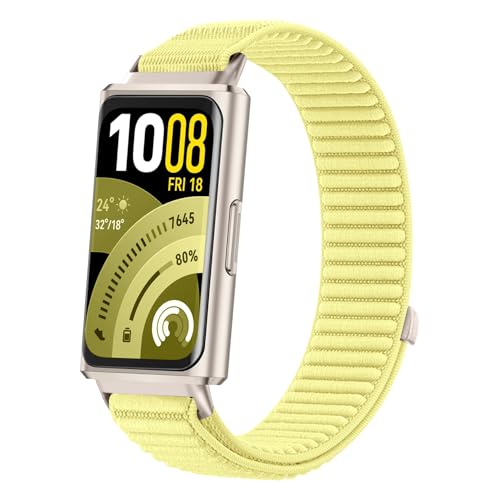 SinMutisme Nylon Braided Band Compatible with Huawei Band 11/Band 11 Pro Bands, Breathable Replacement Strap Watch Straps Aramband (Yellow)
