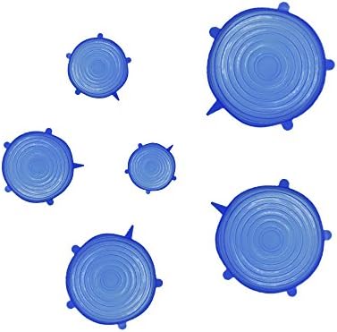 Silicone Stretch Lids, 6 Pack Various Sizes Silicone Covers for Food, Bowls and Bottles
