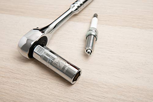 Ares 11021-9/16-Inch 3/8-Inch Drive Magnetic Spark Plug Socket - Powerful Magnet Retains Spark Plugs - Heat Treated Chrome Vanadium Steel - High Visibility Markings #TOP4