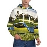 JKKGHLL Sudadera con capucha para hombre, diseño de club de golf, cálido, ligero, para invierno, otoño y primavera, uso casual, Negro, 3XL