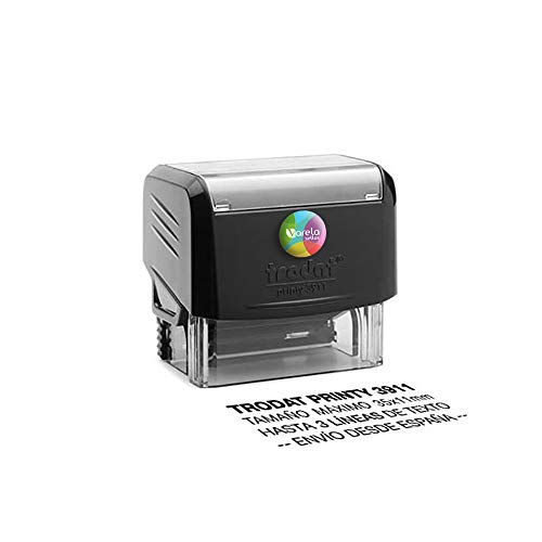 Sello Personalizado Trodat 3911, Sello de caucho con tinta, Sello autoentintable personalizado, Sello automático, Sello Empresa, Sello dirección (35 x 11 mm) Cover