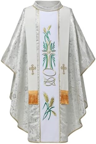 BLESSUME Clergy Jacquard Chasuble Catholic Priest Vestments Robe