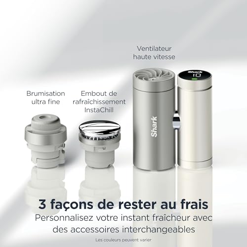 Shark ChillPill Système de ventilateur à grande vitesse, de brume ultra-fine et InstaChill 3-en-1, comprend 3 accessoires de rafraîchissement, design adapté aux voyages, Cloud FA021EU – vue 3