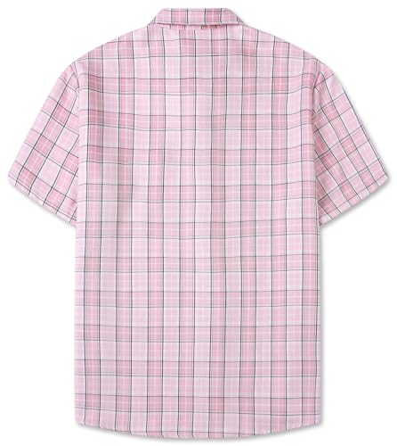 Image of SANGTREE Girls and Women Plaid Shirt Short Sleeve Button Down Summer Blouses Tops