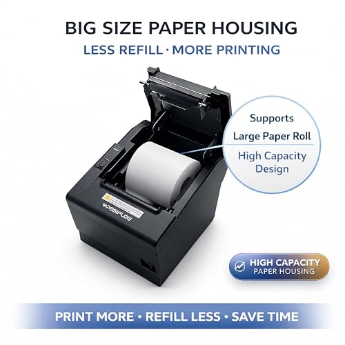 Image of 80mm Thermal Receipt Printer PSF811-UEWB | USB+LAN + WiFi+ BT | Heavy Duty Auto Cutter | Fast Billing Printer for Restaurant, Retail, POS, KOT & Token Printing (PSF811-(USB+LAN+WiFi+BT))