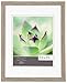 Gallery Solutions 14x18 Rustic Grey Wash Wood Wall Frame with Double White Mat For 11x14 Image