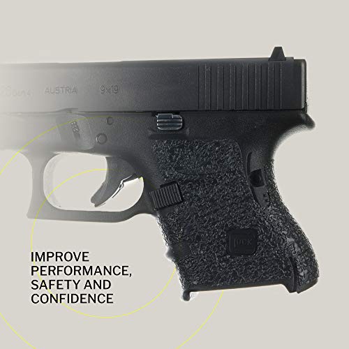 Talon Grips Adhesive Pistol Grip Compatible With Glock 26, 27, 28, 33, 39 – Made In The Usa – Gen - Rubber, Black #TOP2