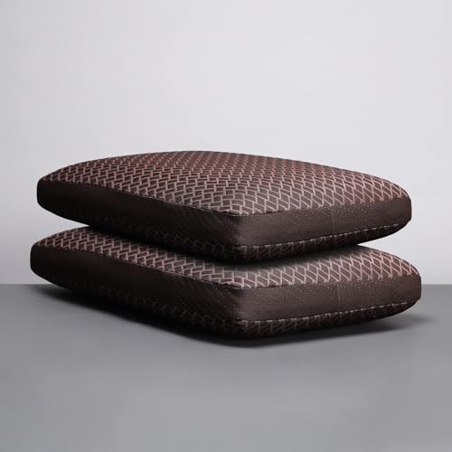 Image of LA VERNE Cooling Gel Infused Pincore Technology Breathable Memory Foam Pillow with 3S Rebound| Cool Gel Cervical Support for Neck & Shoulder Relief (2, Brown, Standard)