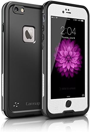 Waterproof case, 4.7 inch Waterproof Case Cover Shell Full Sealed Protection IP68 6.6ft Shockproof Snow Rain Dirt Dust Proof Ultra Slim Body with Built-in HD Screen Protector for iPhone 6 6S - White